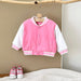 Baseballjacka – Asmara Unisex, Blå/Rosa, Bomull, Storlek 0–3 år