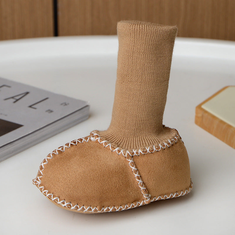 Babytossor – CuddleToes Unisex, Brun/Grå/Beige/Rosa/Röd/Blå, Mocka, Storlek 0–12 Månader