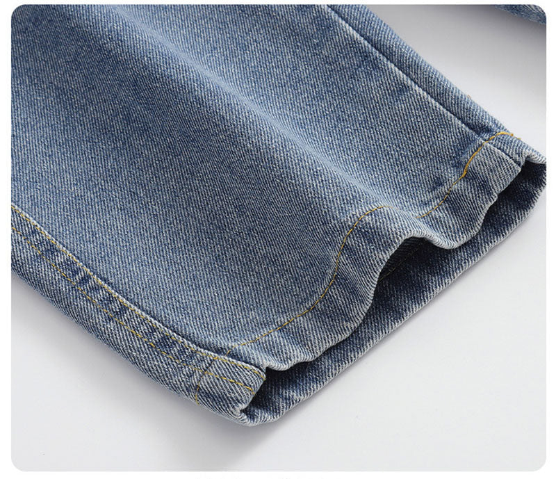 Hängselbyxa med Björn – TeddyDenim Jeansoverall Unisex, Blå, Bomull, Denim, Storlek 0–5 år