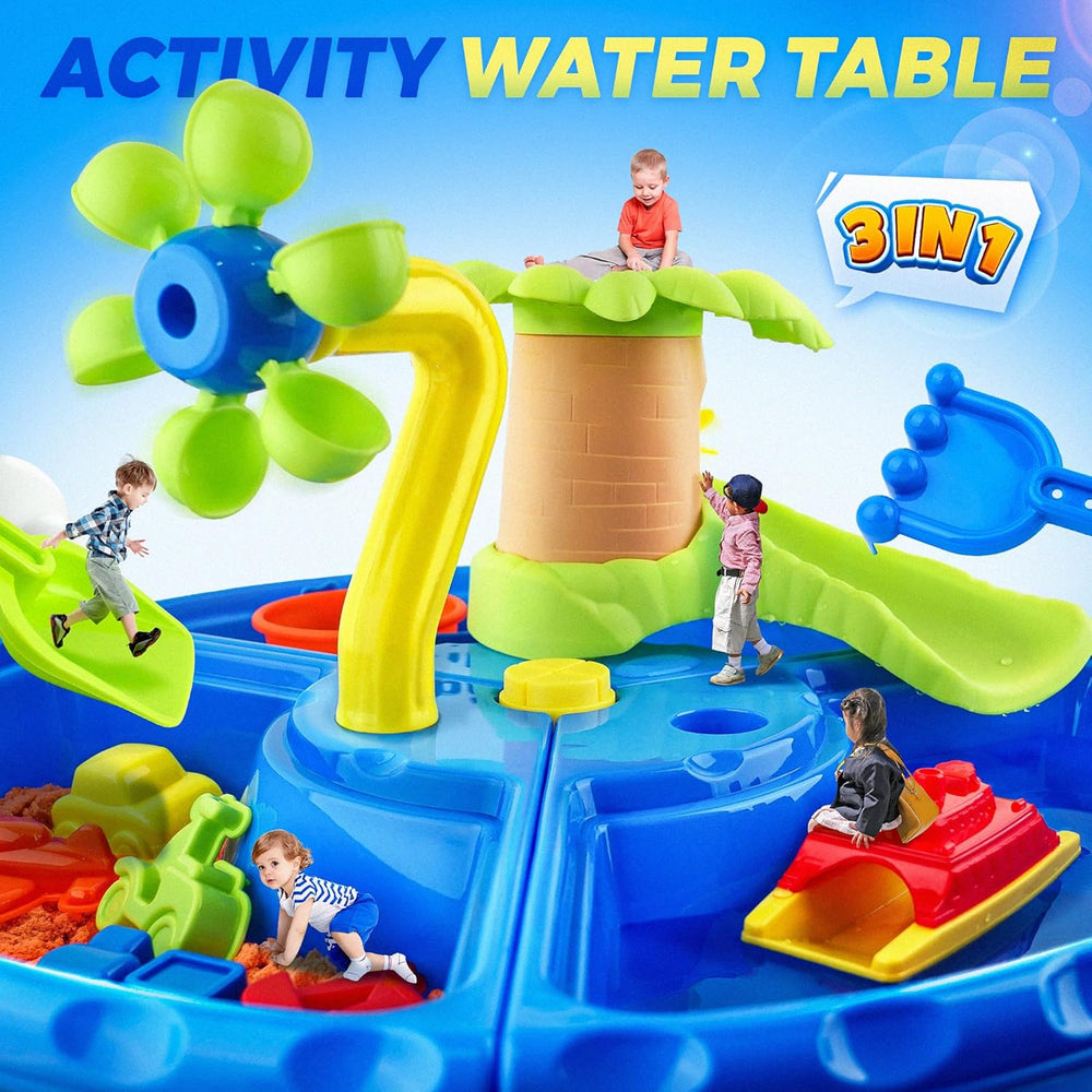 AquaPlayland 3-i-1 Sand- och Vattensbord för Barn | Lekbord med Tillbehör (2–6 År)