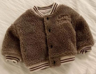 Teddy Bomberjacka för Barn | Mjuk och Varm Vinterjacka Unisex | 9 Månader – 3 År | Fleece-look med Sportiga Mudds