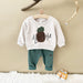 Träningsdräkt med ananas – Aloha Adventure Unisex, Beige/Grön, Bomull, Storlek 0–3 år