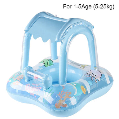 Baby Simring med Baldakin – Uppblåsbar Float med Soltak