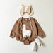 Bodysuit Romper med Lamamönster – Baby, Beige/Brun, Bomull, Storlek 0–1,5 år