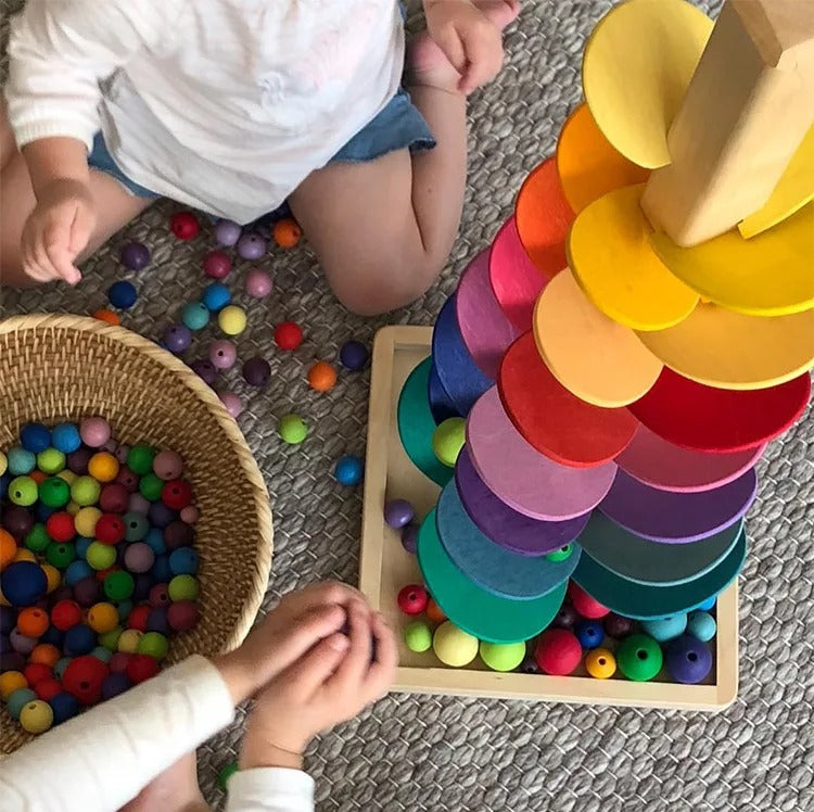 Trämusikträd med Kulbana – Pedagogiskt Leksak för Barn | MelodySprout 71 cm