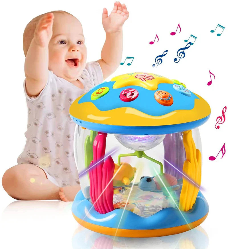 Montessori Magisk Mage-tid Projektor – Havsvärld Projektion, Sensorisk Stimulering, BPA-fri, Bärbar, Lugnande Musik & Naturljud