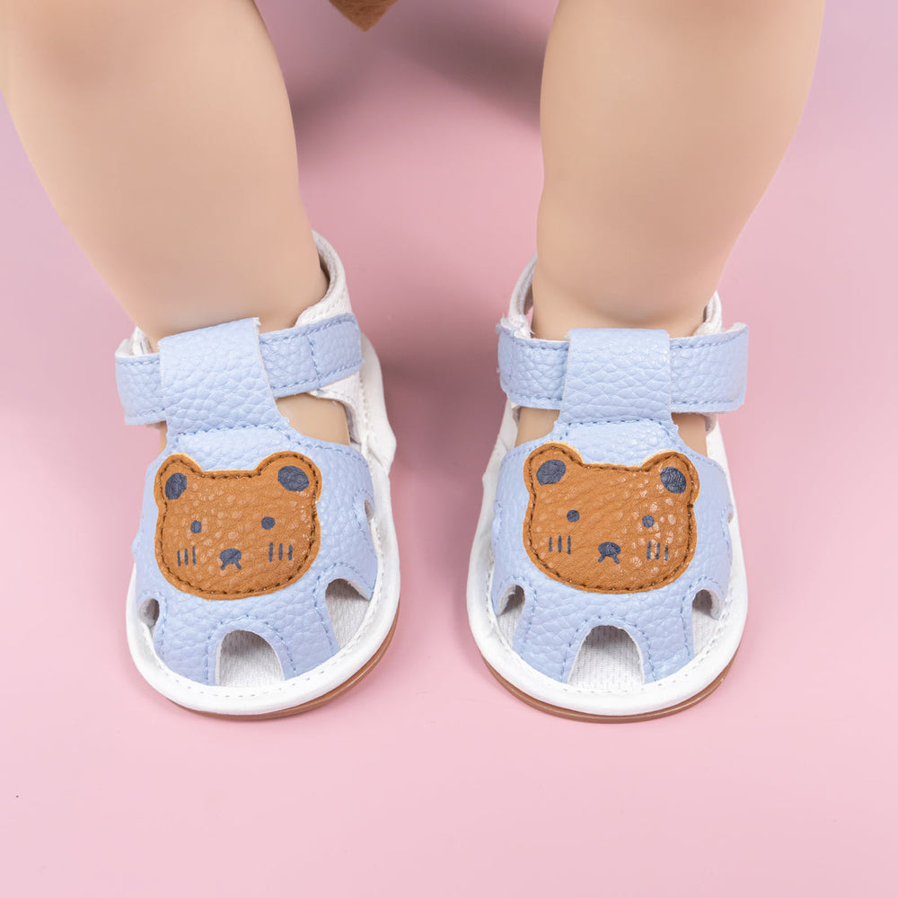 Sandal med kardborreband – BearSteps Flickor, Blå/Brun/Vit, Storlek 0–2 år