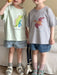 T-shirt med Dinosaurieprint – Baby, Småbarn, Förskolebarn, Grön/Grå/Beige/Rosa, Bomull, Storlek 0–8 år
