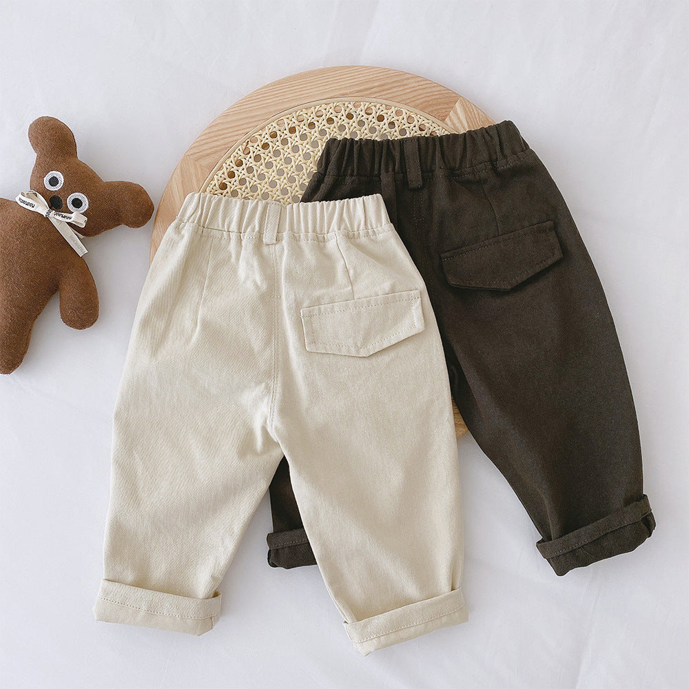 Casualbyxor med resår i midjan - Comfort Boys, Beige/Brun, Storlek 1-5 år