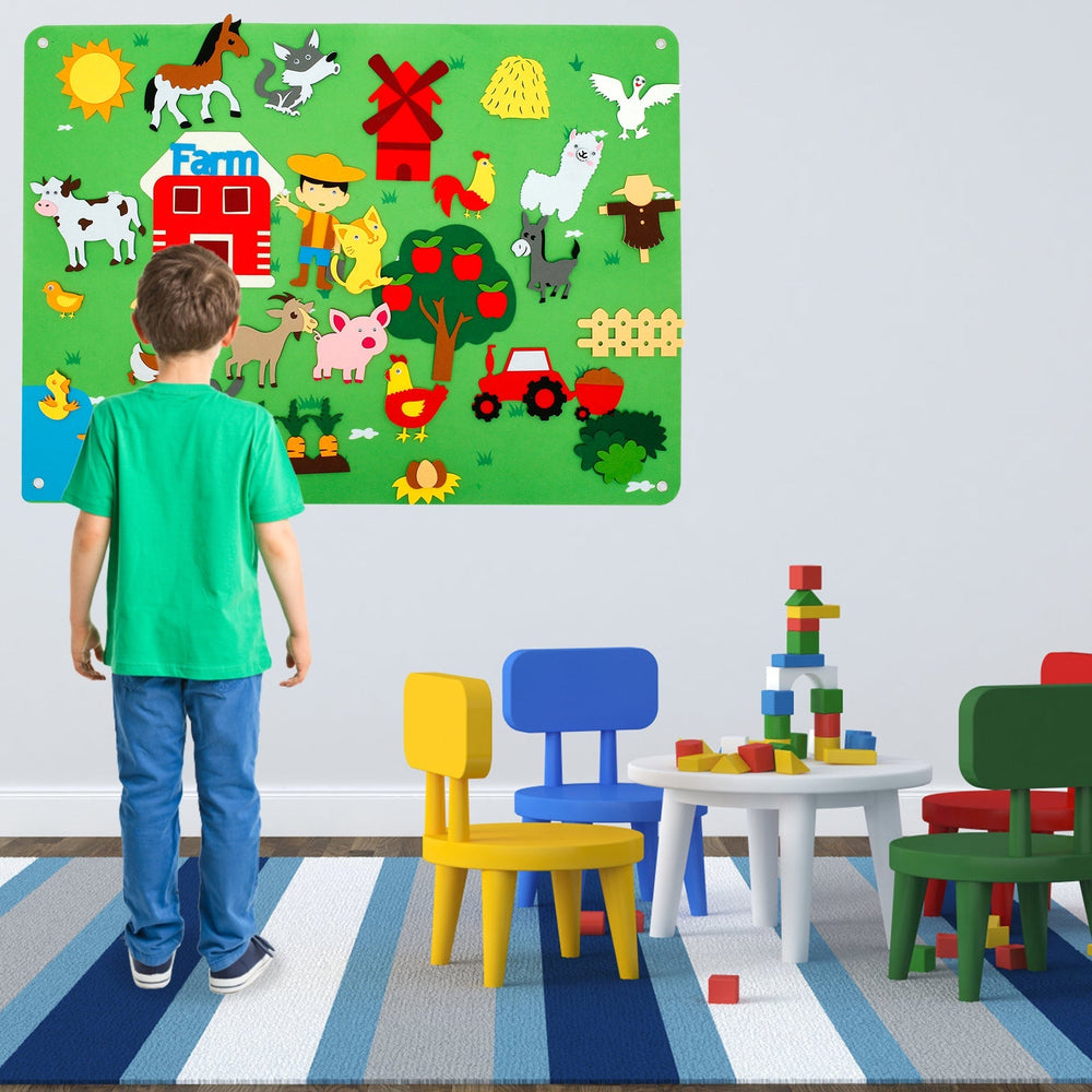 Interaktivt Djurbord – Djurpark eller Bondgård, Pedagogiskt Leksak, Kreativt & Återanvändbart, Från 1 År
