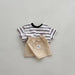Mini Energy Baby T-shirt – Randig bomullströja med texttryck | Unisex | Storlek 0–3 år