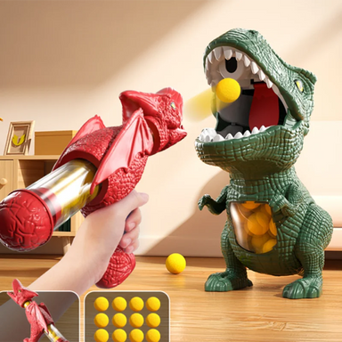 Dinosaurie Skjutspel Barn – T-Rex Ball Shooter med Foamblollar