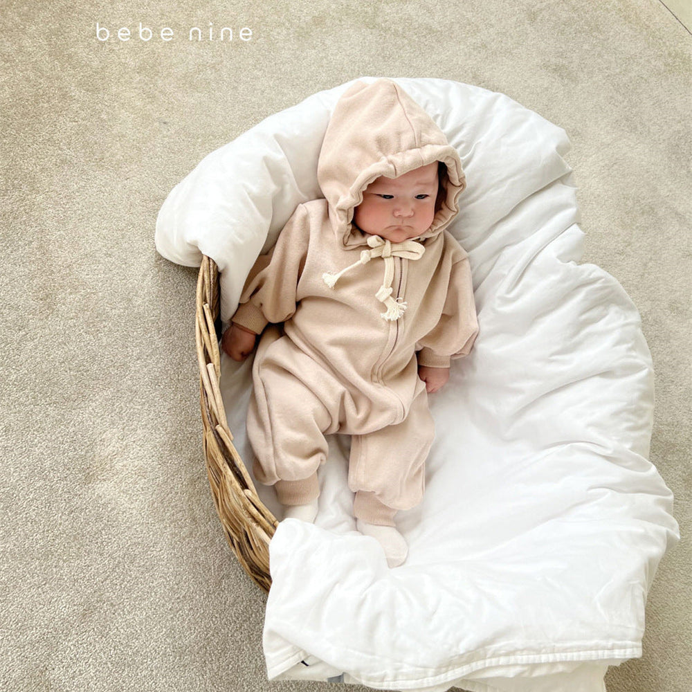 Babydräkt med Huvud – Moussy Jumpsuit i Bomullsblandning (0–3 år) – Unisex, Mjuk & Lätt att Ta På
