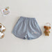 Kortbyxa med Björn – Lino Shorts Unisex, Brun/Grön/Beige/Blå, Bomull, Storlek 0–5 år