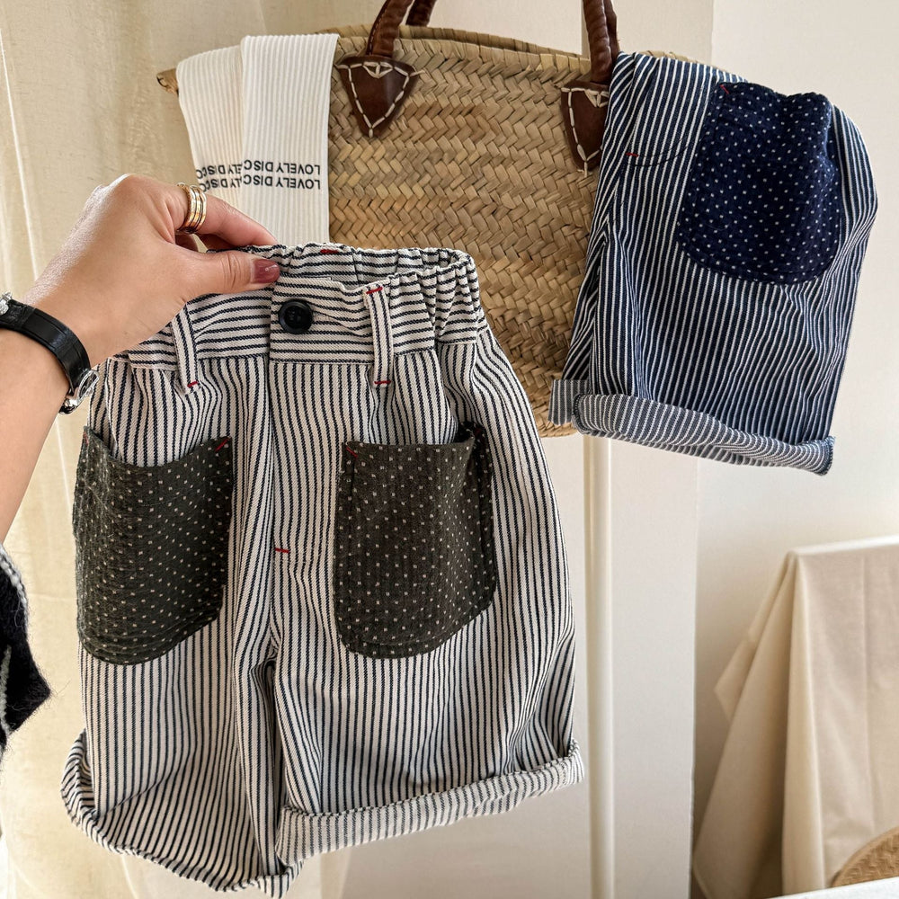 Norin Barnbyxor med Ränder – Unisex Sommarbyxor i Bomull (0–6 År) – Bekväm Passform & Unik Design