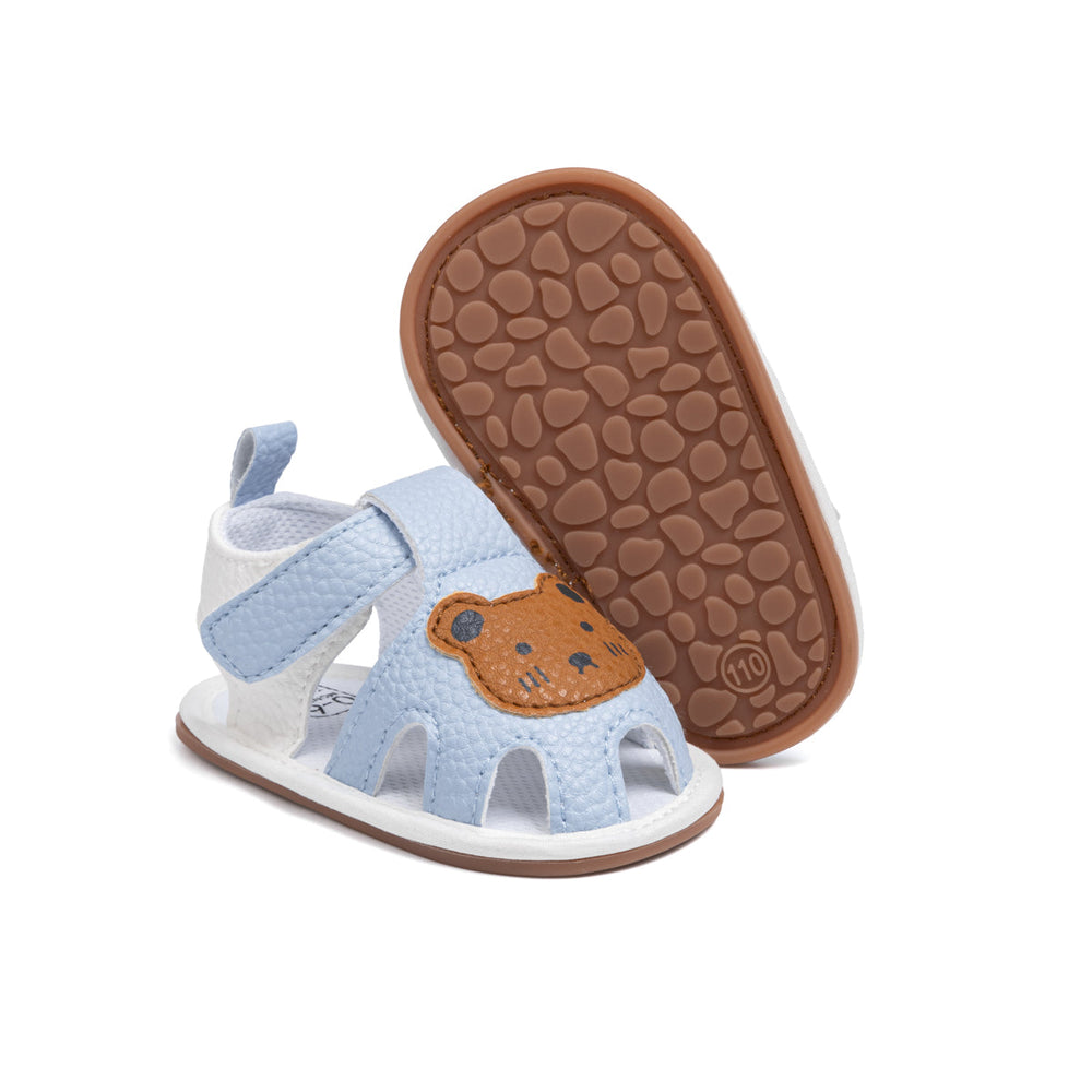 Sandal med kardborreband – BearSteps Flickor, Blå/Brun/Vit, Storlek 0–2 år
