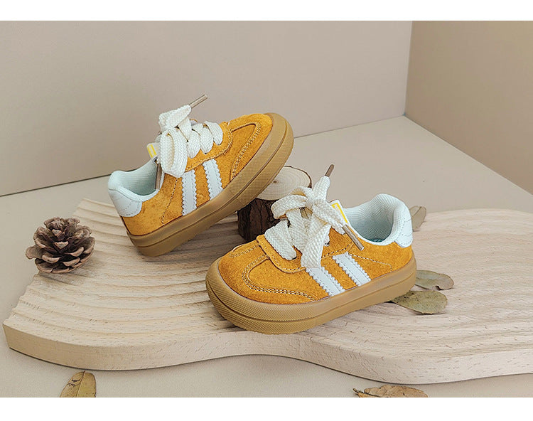Sneaker med Skosnören – TinyStride Unisex, Gul/Rosa/Grön, Storlek 0–3 År