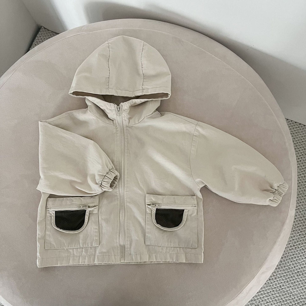 Jacka med huva – AdventurePals Unisex, Beige/Brun, Bomull, Storlek 0–8 år