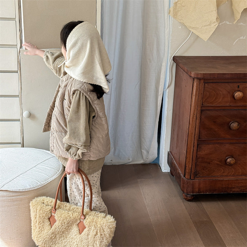Bodywarmer – Little Voyager Unisex, Blå/Beige, Bomull, Storlek 0–6 år