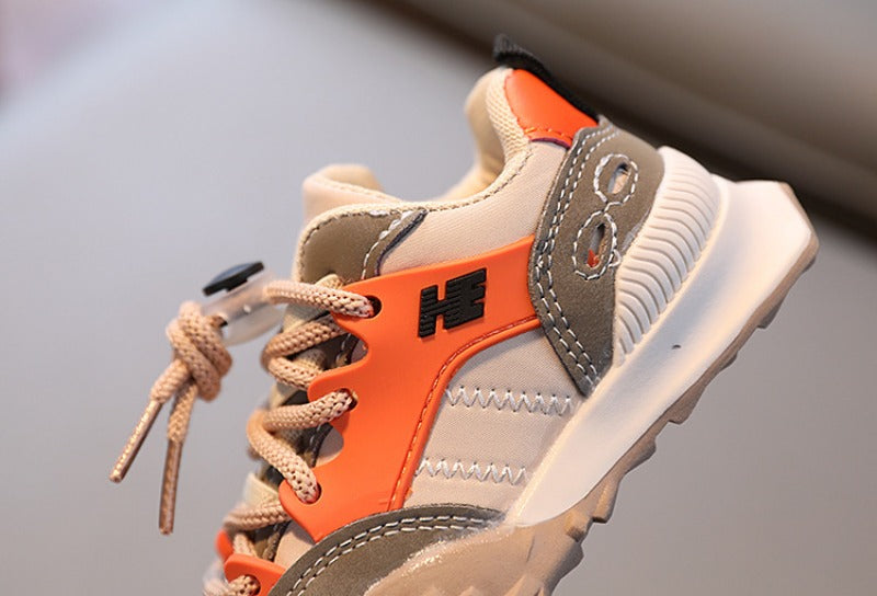Sneakers - Gali Unisex, Svart/Orange, Polyester, Storlek 21-30