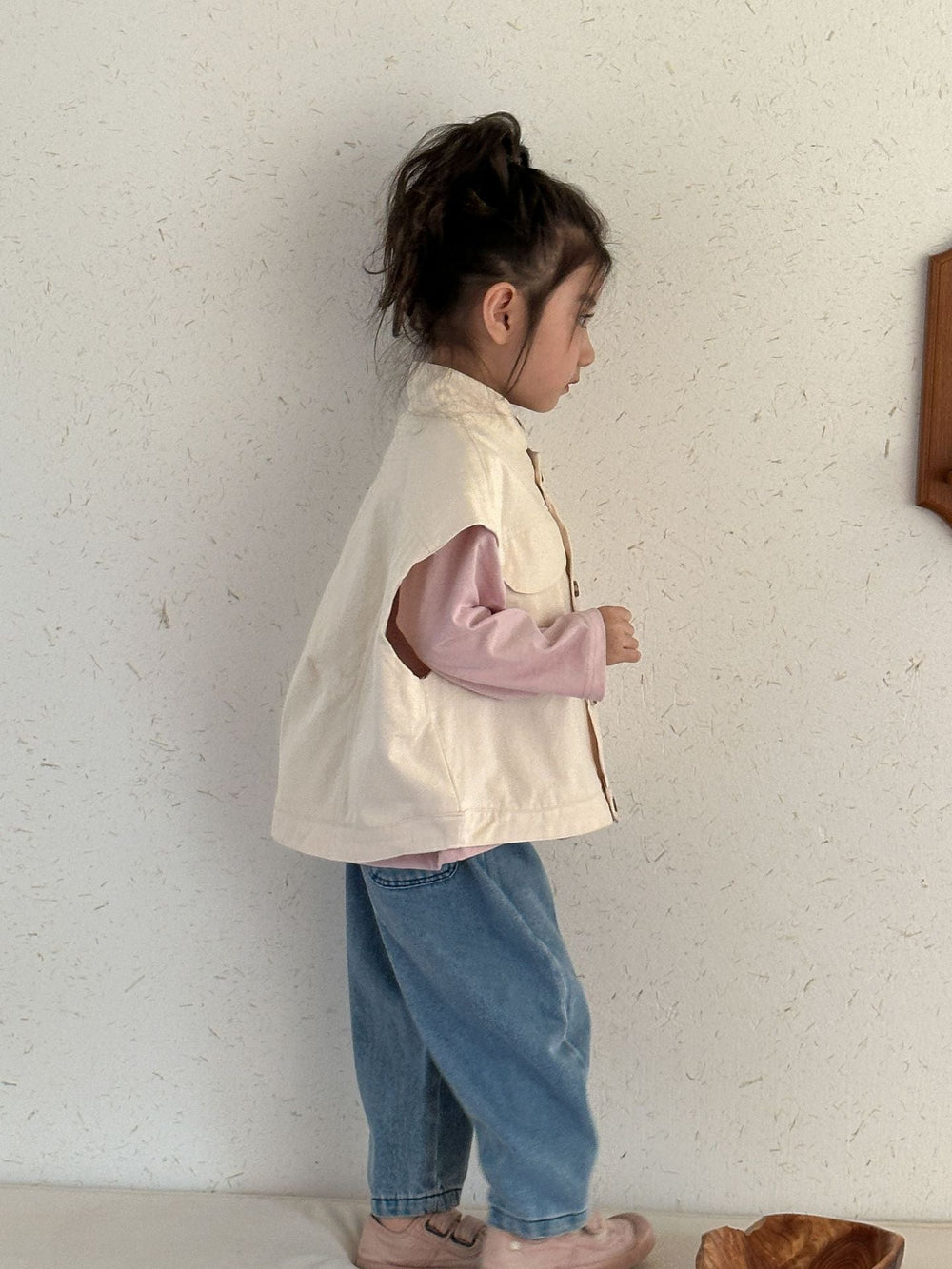 Väst med knäppning – Explorer Unisex, Beige/Brun, Bomull, 0–8 år