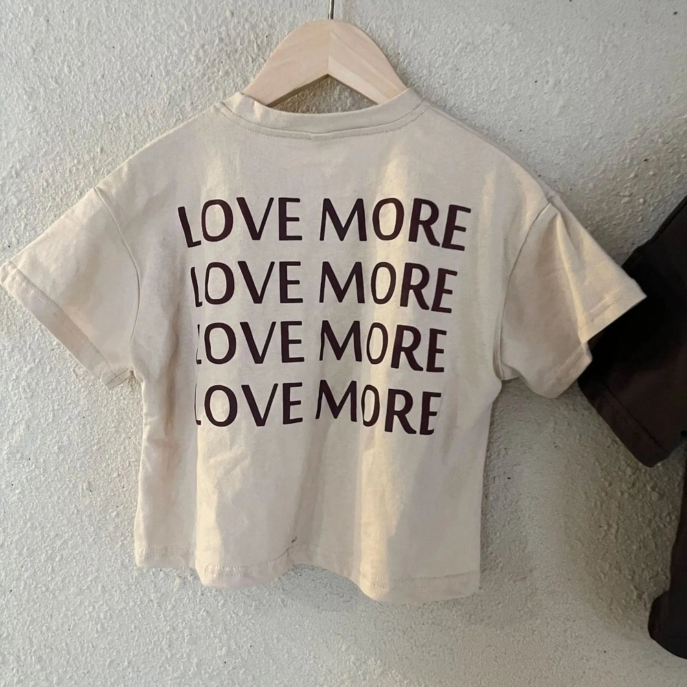 Oversized T-shirt – CozyLove Unisex, Grå/Beige, Bomull, Storlek 0–8 år