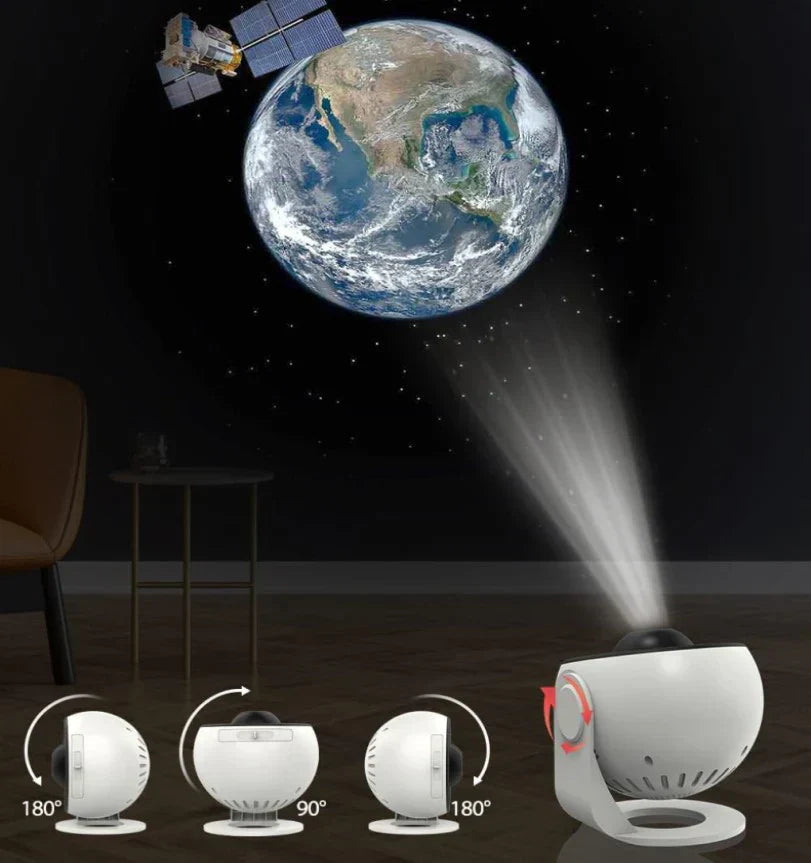 Stjärnhimmelprojektor för Vuxna och Barn – Galaxy Lampa med 12 Färger och 360° Rotation – Nattlampa & Stämningsbelysning för Sovrum