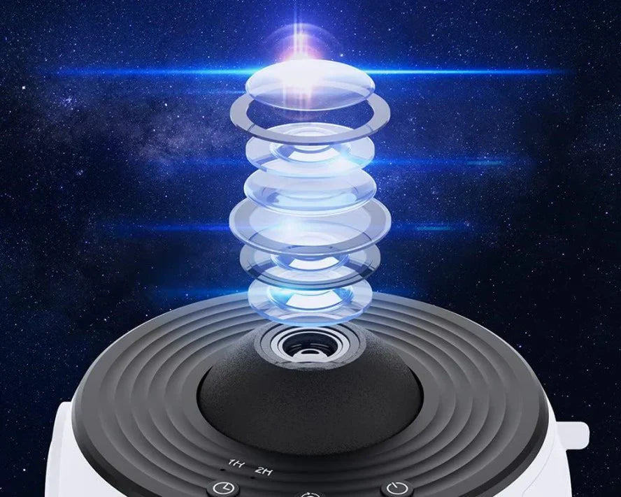 Stjärnhimmelprojektor för Vuxna och Barn – Galaxy Lampa med 12 Färger och 360° Rotation – Nattlampa & Stämningsbelysning för Sovrum