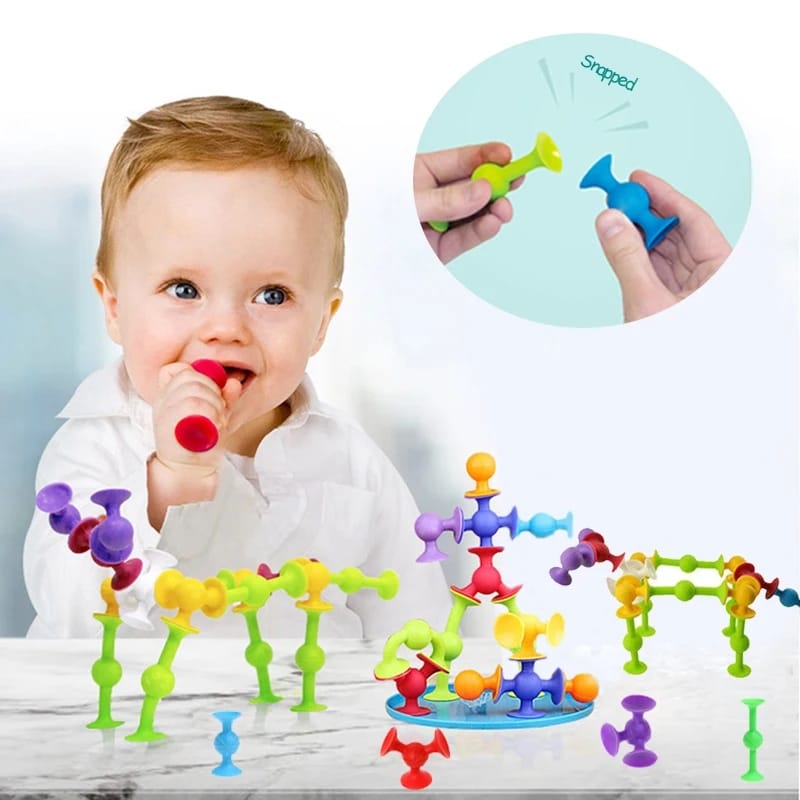 CleverPlay Sugpropp-leksak – Pedagogiskt Bygg- & Konstruktionsleksak för Barn