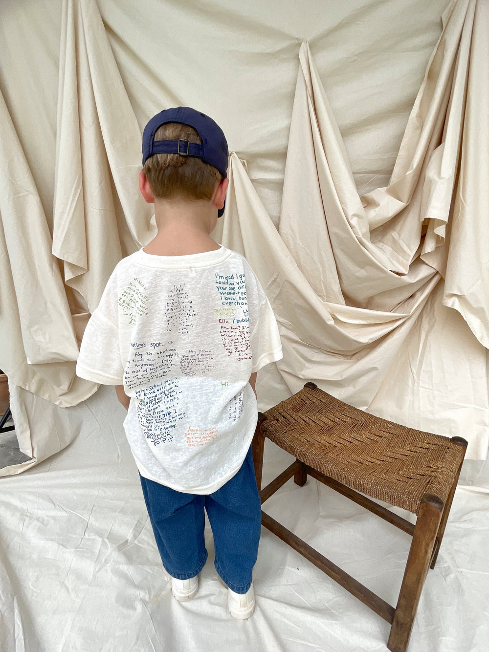 T-shirt – BestieVibes Unisex, Vit/Grå, Bomull, Storlek 0–6 år