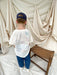 T-shirt – BestieVibes Unisex, Vit/Grå, Bomull, Storlek 0–6 år