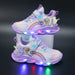 Rainbow Glitter LED Barnsneakers – Lysande Sula | Stl. 22-35
