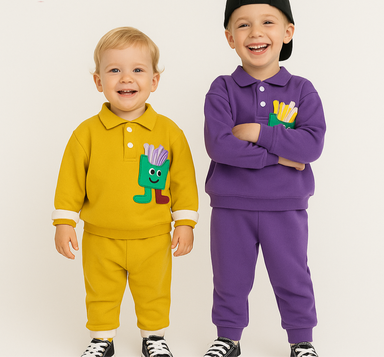Mjuk Unisex Småbarnsset 2-Delat – Bekväm Bomullsoutfit 0–3 År | Andningsbar & Hudvänlig