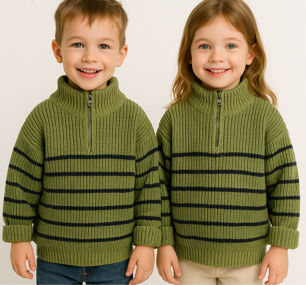 EasyZip Barntröja – Bekväm Unisex Tröja med Dragkedja | Barn 0–6 år