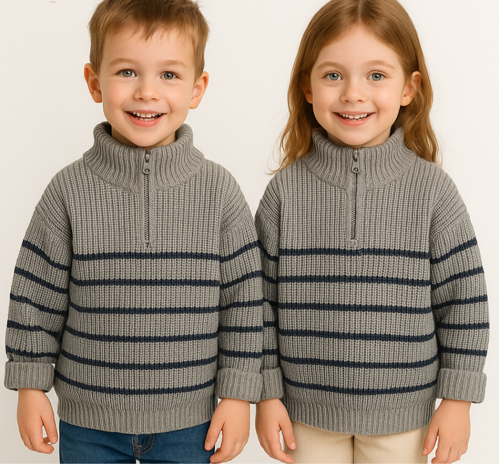 EasyZip Barntröja – Bekväm Unisex Tröja med Dragkedja | Barn 0–6 år