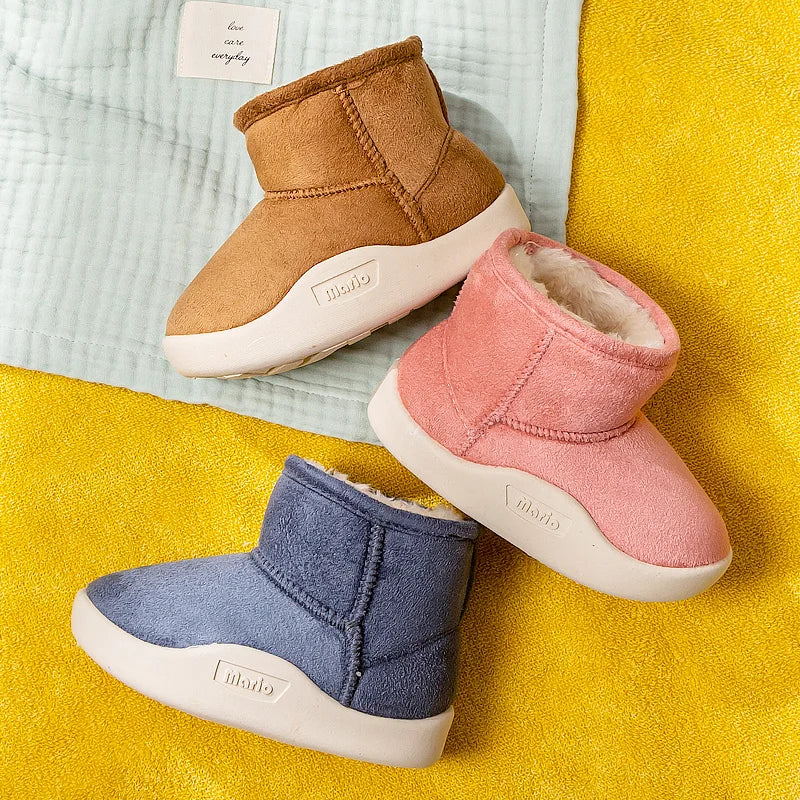 Varma Vinterstövlar – Abuya Unisex, Beige/Brun/Blå/Rosa, Mocka, Storlek 14–20
