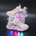 Rainbow Glitter LED Barnsneakers – Lysande Sula | Stl. 22-35