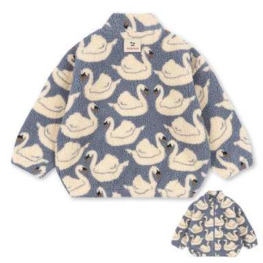 Barnkläder i teddyfleece med mönster – jacka, väst eller byxor, dragkedja | berberfleece barn
