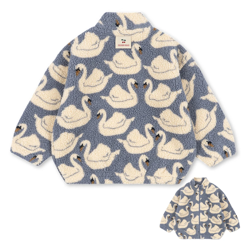 Barnkläder i teddyfleece med mönster – jacka, väst eller byxor, dragkedja | berberfleece barn