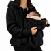 Bärjacka 2-i-1 för mamma och bebis – mjuk fleece, huva, dragkedja, fickor | babywearing-hoodie