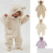 Mjuk Fleece Baby Onesie med Djurelement – Varm Vinterdräkt för Flickor & Pojkar (0–24 mån)