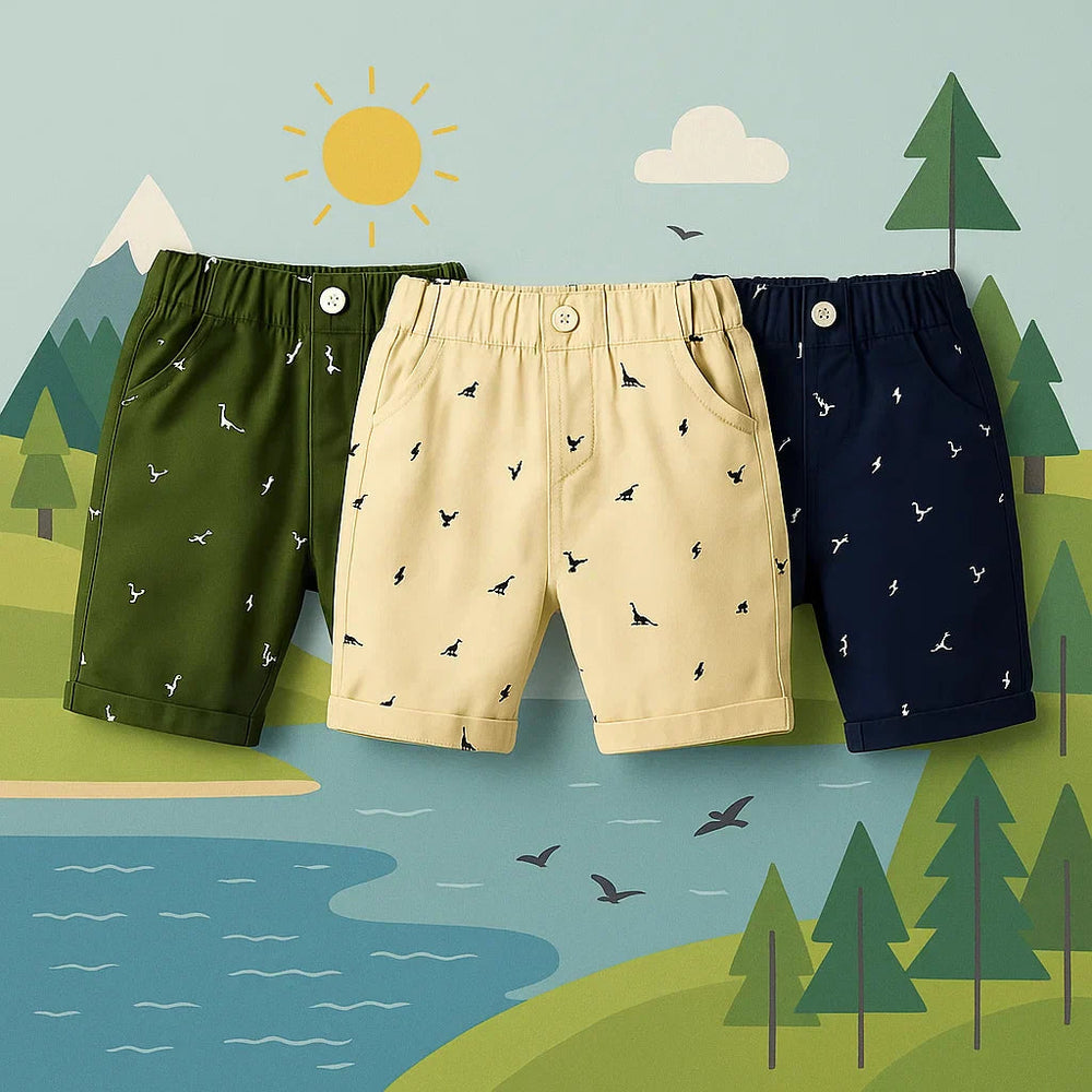 Barn Sommarshortskor – Lätt & Bekvämt med Lekfullt Mönster | 2-7 år