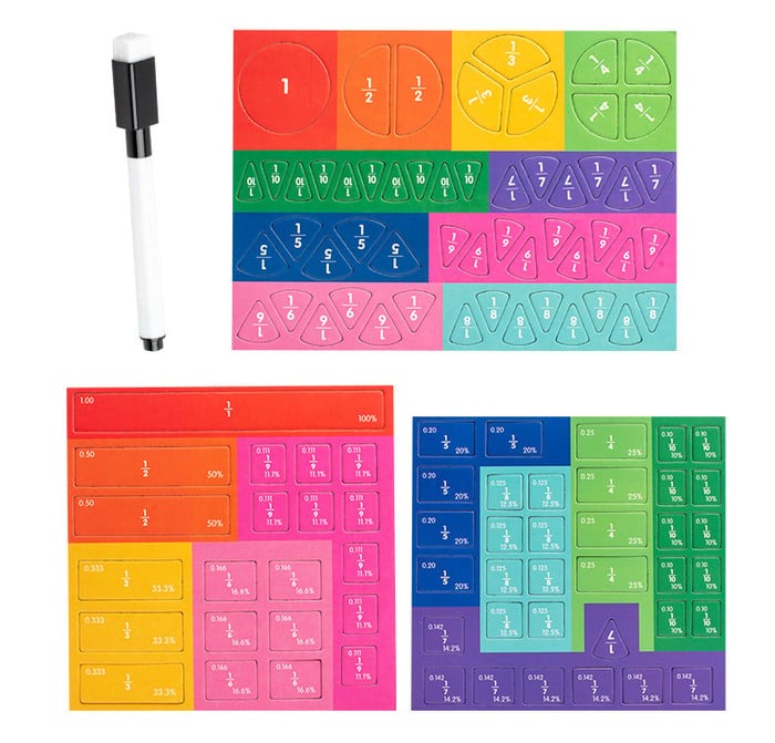 Montessori Magnetiskt Bråkpusselbok för Barn – Lär Dig Matematik Lekfullt och Interaktivt!