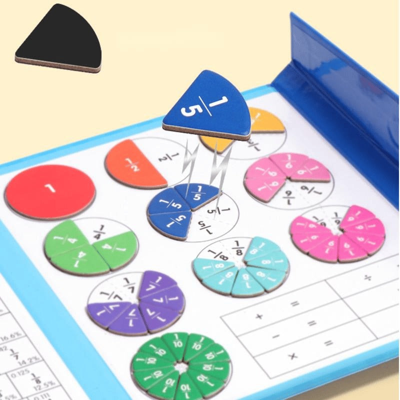 Montessori Magnetiskt Bråkpusselbok för Barn – Lär Dig Matematik Lekfullt och Interaktivt!