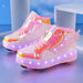 GlowSkate LED Rullskridsko Sneakers med Vingar – Flickor | Stl. 29-37