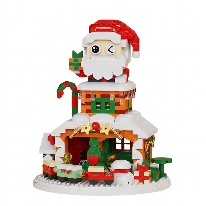 Julbyggklossar modell stor jultomte