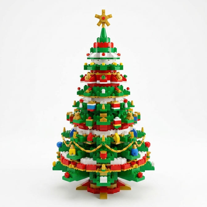 Julbyggklossar modell stor julgran
