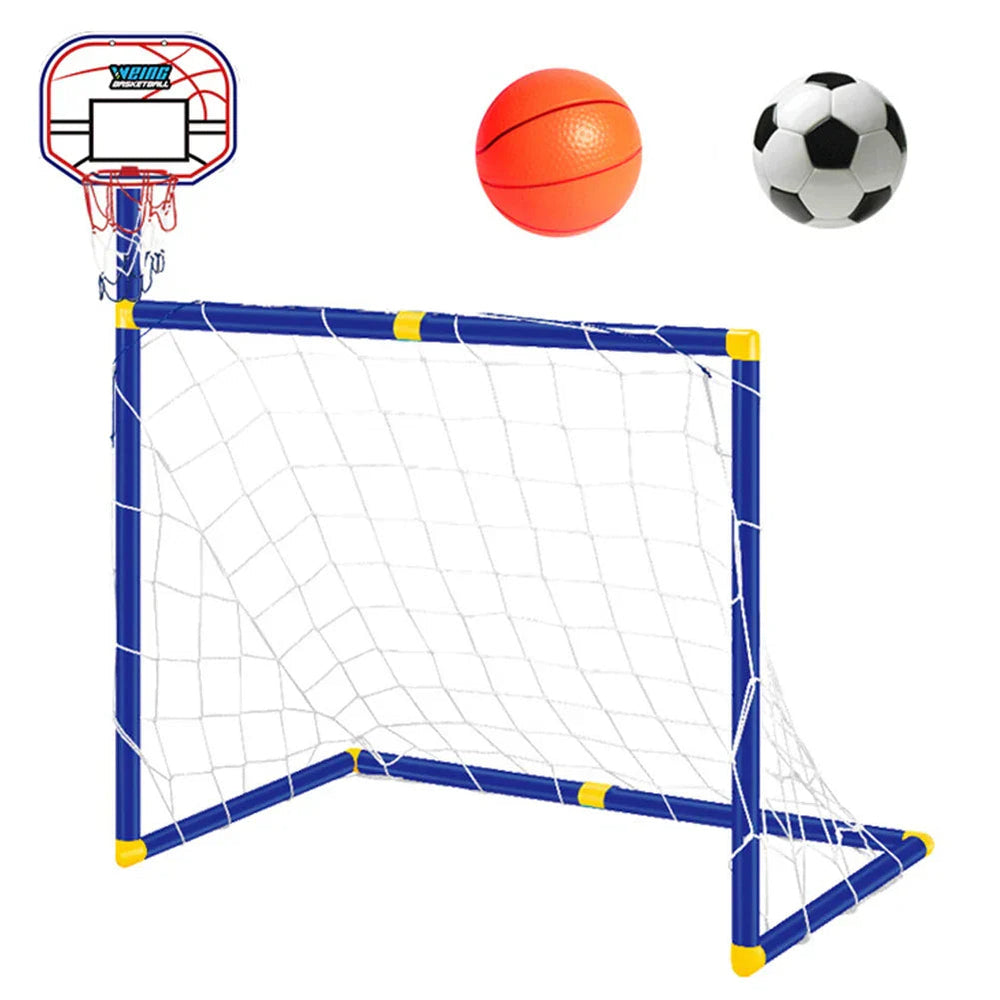 Fotbolls- och basketset för barn – 2-i-1 lekset för utomhusbruk