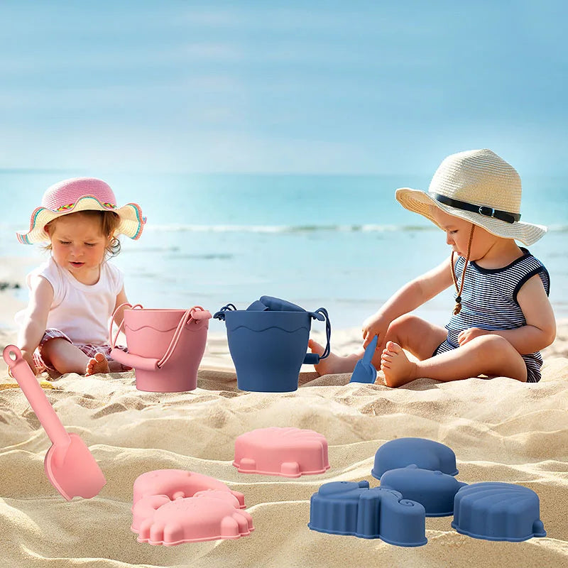 Silikon Strandset för Barn – Flexibel, Hållbart och Oknäckbart Leksak för Sand och Strand