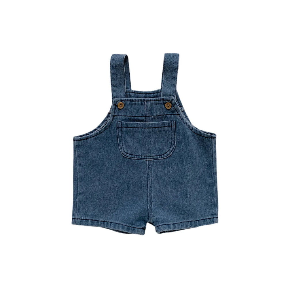 Denim Babyklädset – Bekväm Hängselbyxa & T-shirt – 0–3 år